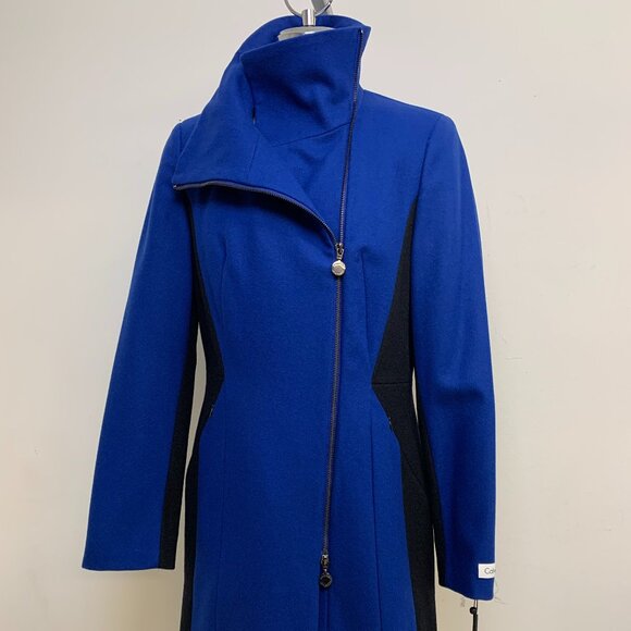 NEW CALVIN KLEIN ELEGANT COLOR BLOCK WOMEN'S COAT SIZE 4 - Picture 2 of 6